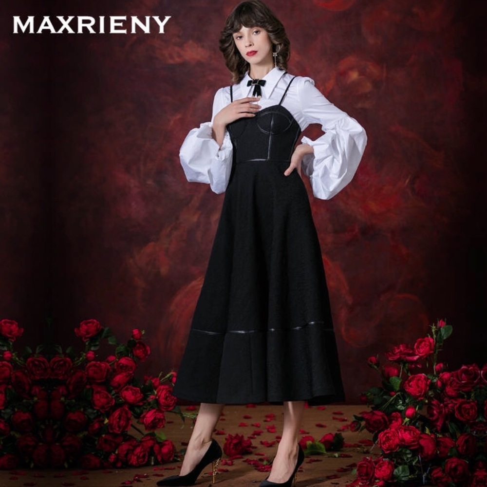 🖤Maxrieny🖤Black Spaghetti Strap Prom Dress